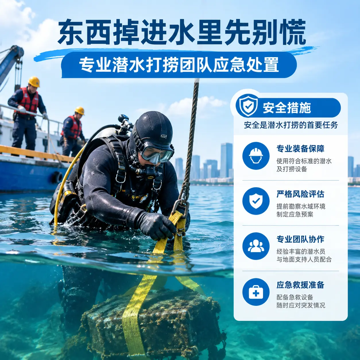 金口河东西掉进水里先别慌,专业潜水打捞团队应急处置